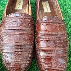Mezlan Genuine Lizard Brown Sebastian Loafers sz 9 Mezlan Sebastian Brown Leather Genuine Lizard Loafer Shoes  main image 4